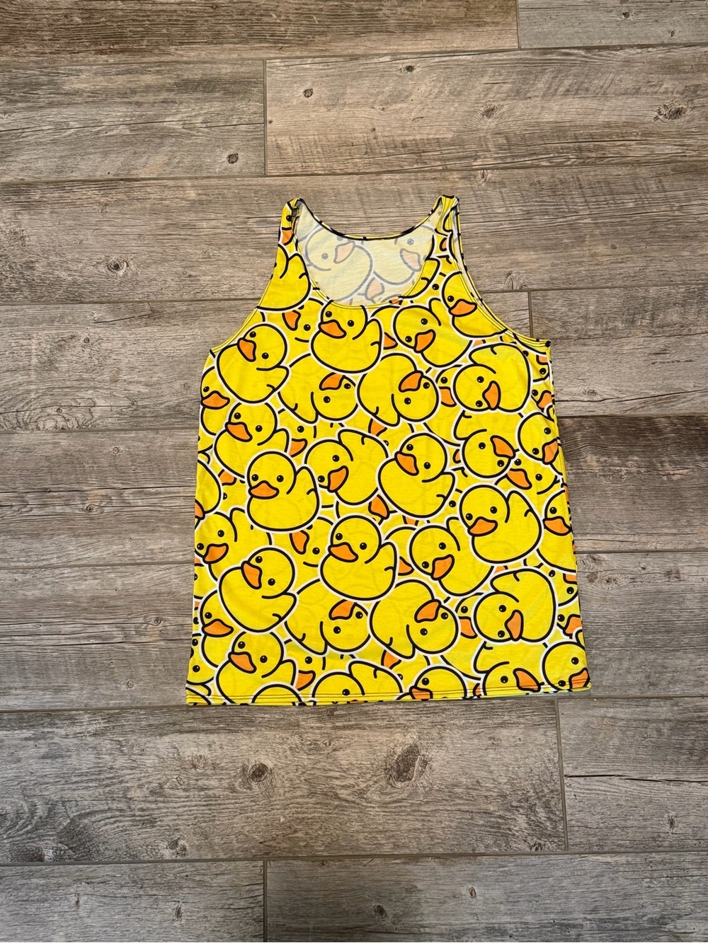 Yellow Rubber Duck Print Tank Top